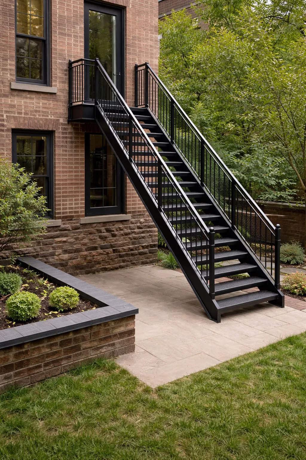 Escalera metálica exterior — trabajo de herrería de Hierro Fach